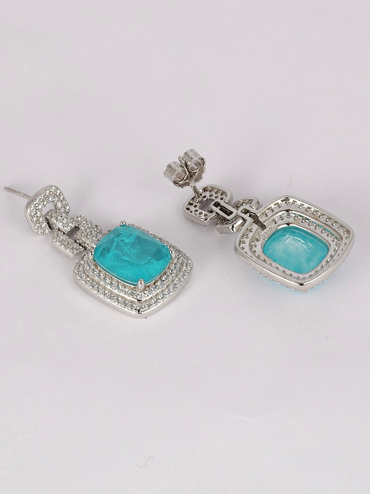 Silver Earrings With Turquoise Stone