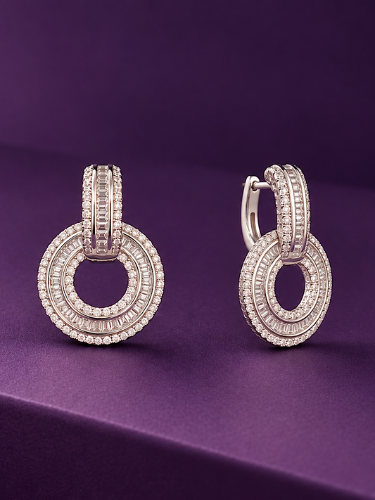 Detachable Round Hoop Earrings in 925 Sterling Silver