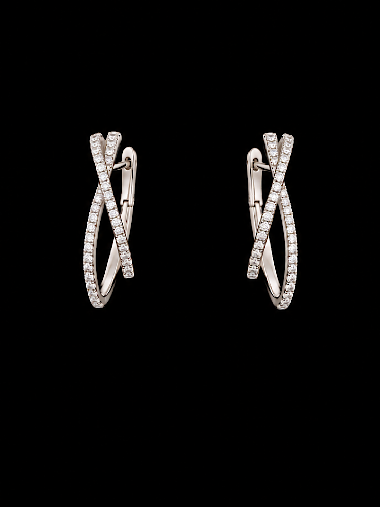 Studded Hoop Earrings in 925 Sterling Silver