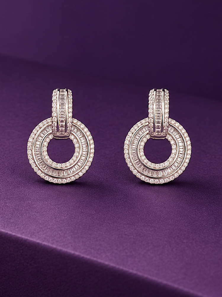 Detachable Round Hoop Earrings in 925 Sterling Silver