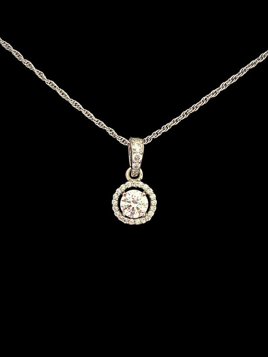 Halo Solitaire Pendant