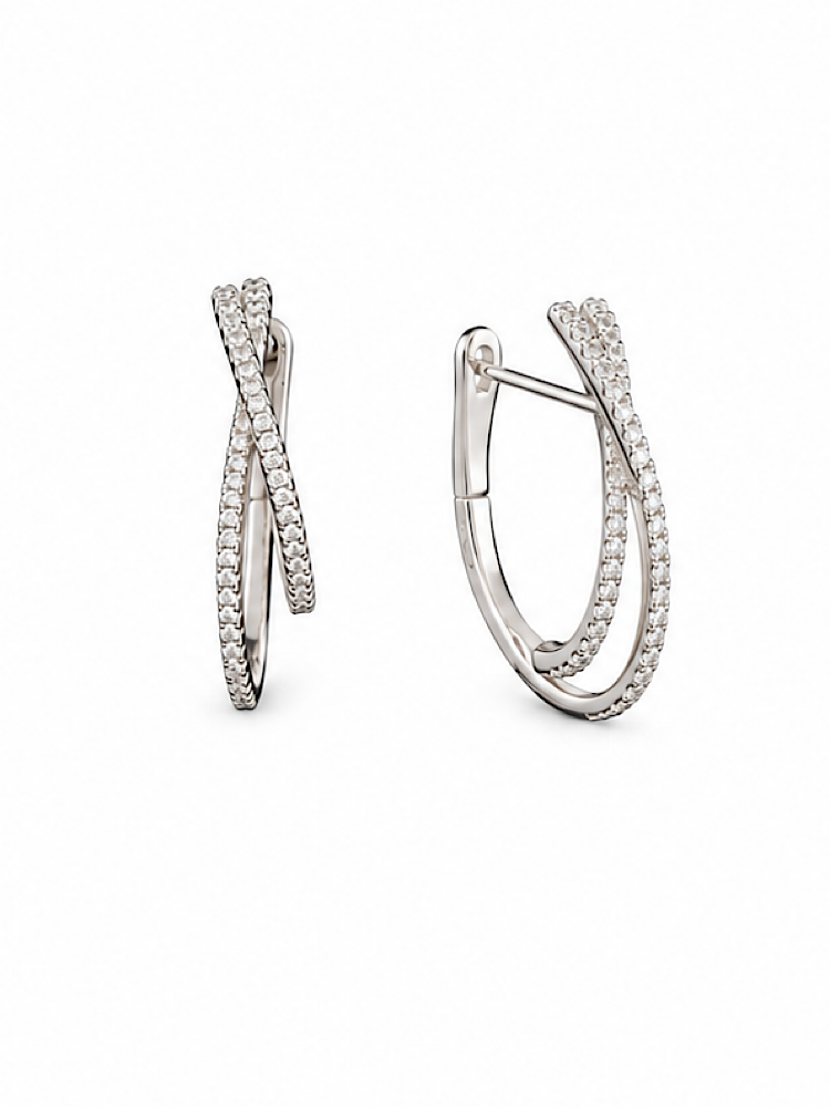 Studded Hoop Earrings in 925 Sterling Silver