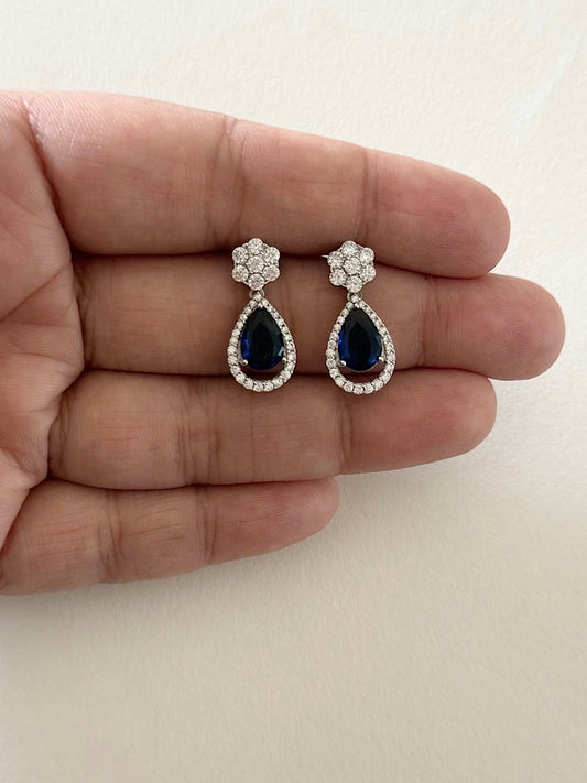 Blue Drop Earrings Sterling Silver Earrings