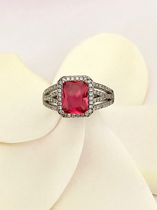 Red Silver Ring