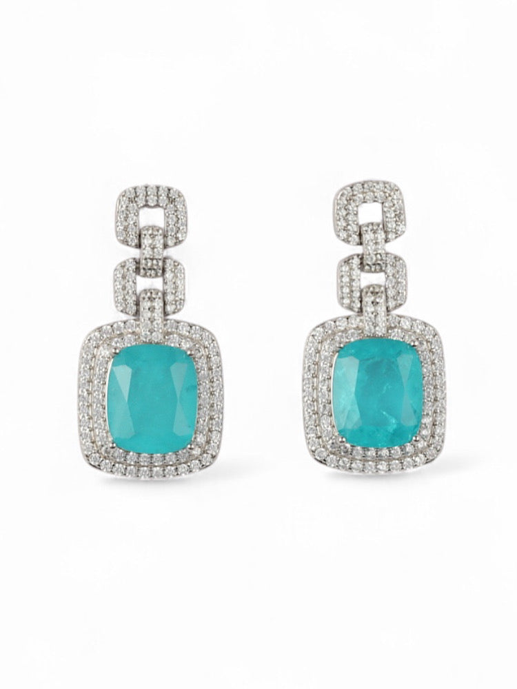 Silver Earrings With Turquoise Stone