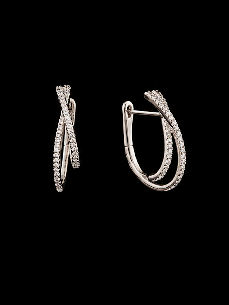 Studded Hoop Earrings in 925 Sterling Silver