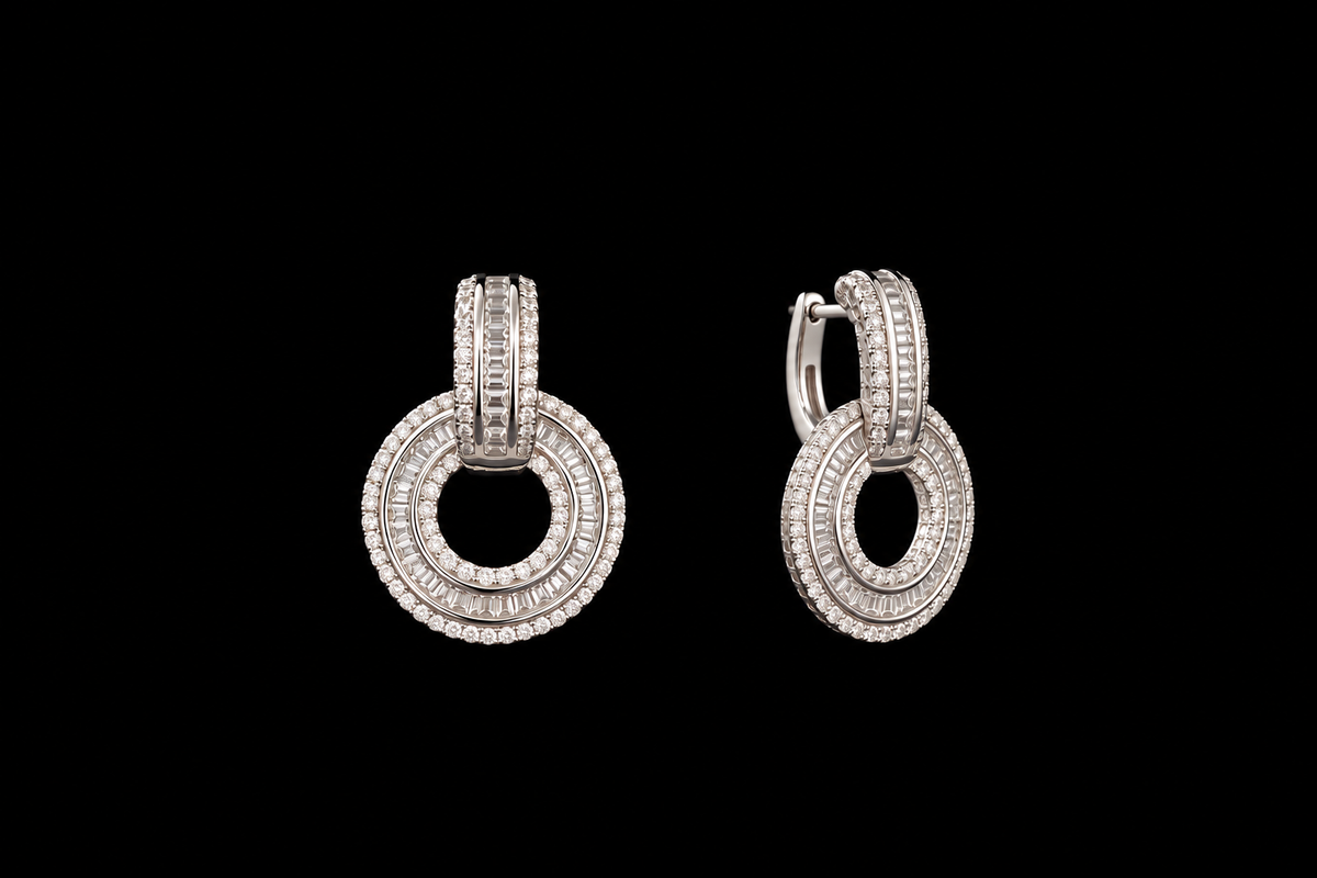 Detachable Round Hoop Earrings in 925 Sterling Silver
