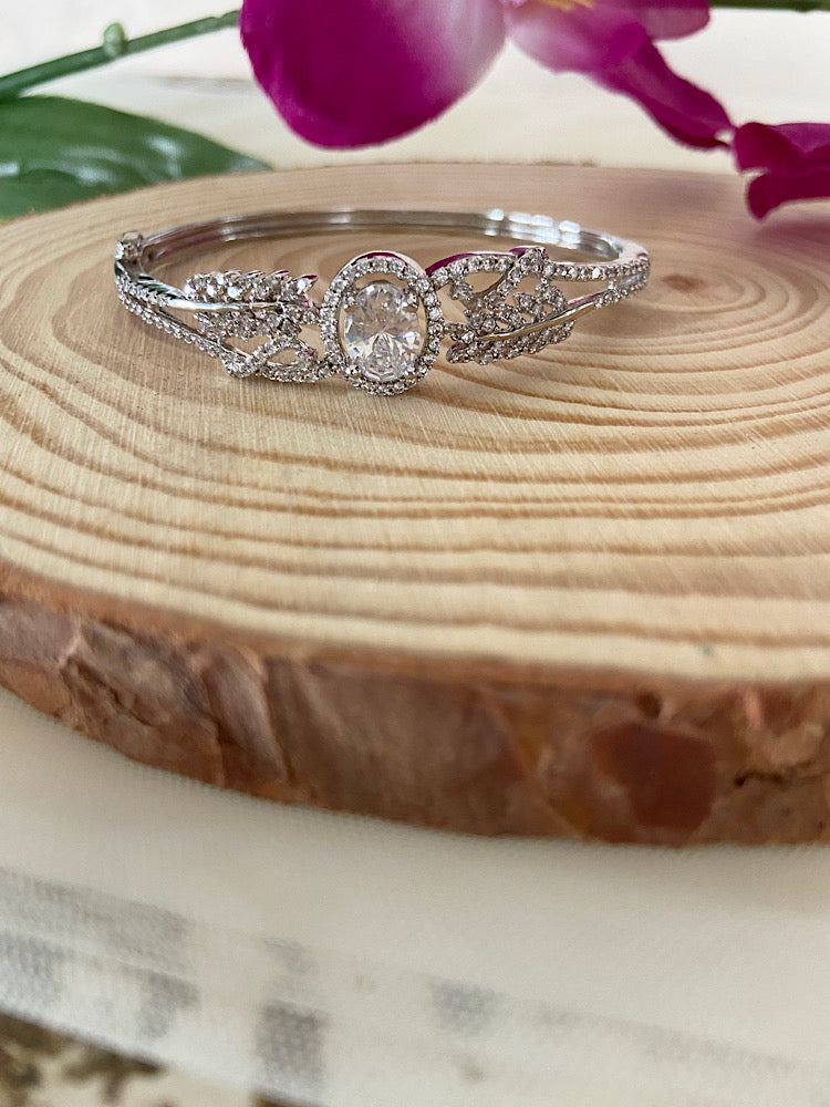 925 Sterling Silver Diamond Kada